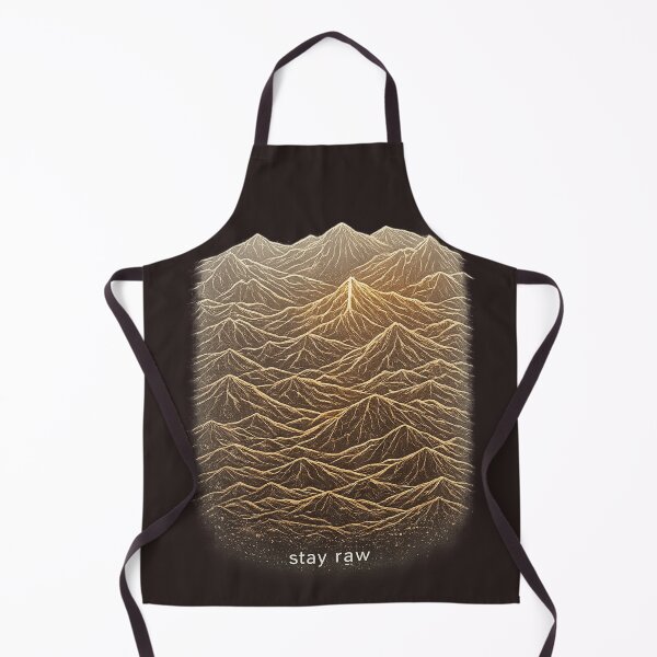 Item preview, Stay Raw Mountain Minimalist Shirt – Abstract Nature Line Art Tee Gold designed and sold by NAJURE.