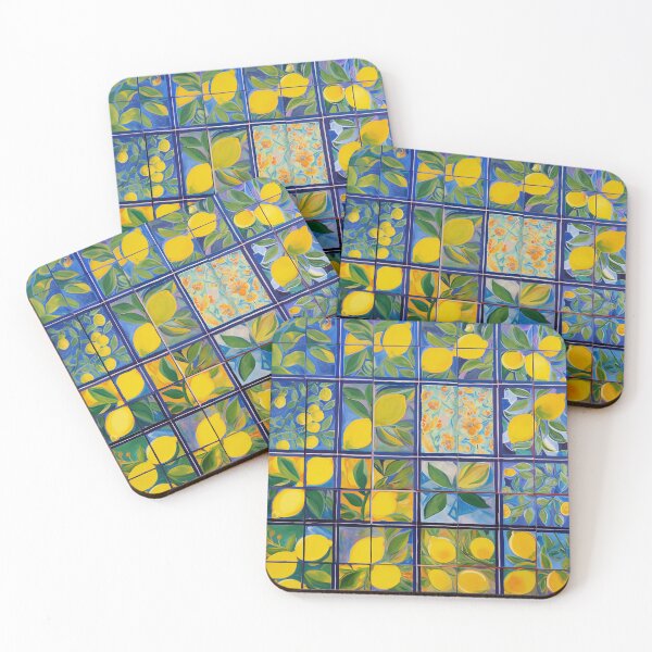 Item preview, Lemonade: Blue & Yellow Fusion Sardinia, Mediterranean Print, Aesthetic Home Decor designed and sold by 21 Dragonflies.