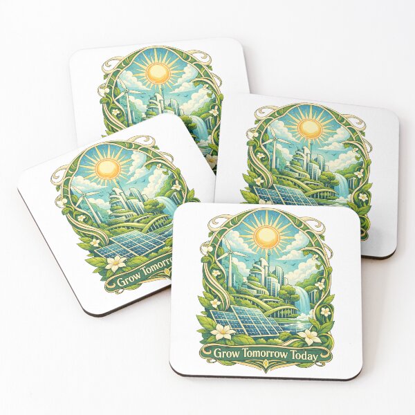 Item preview, Grow Tomorrow Today - Solarpunk Art Nouveau Eco-City designed and sold by avinigav.