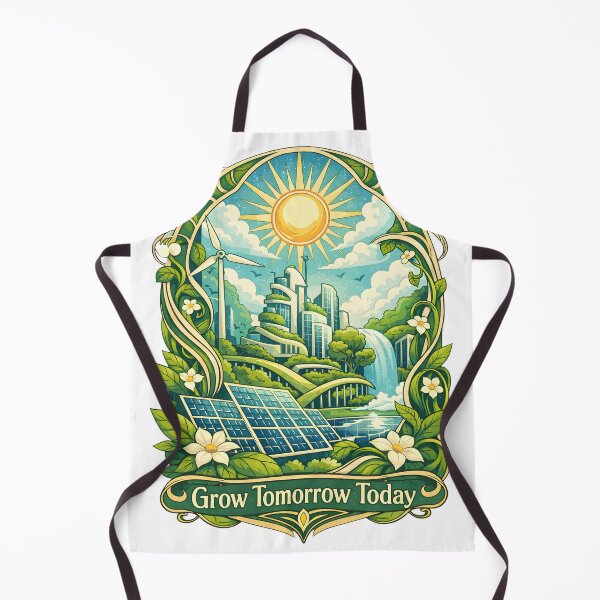 Item preview, Grow Tomorrow Today - Solarpunk Art Nouveau Eco-City designed and sold by avinigav.