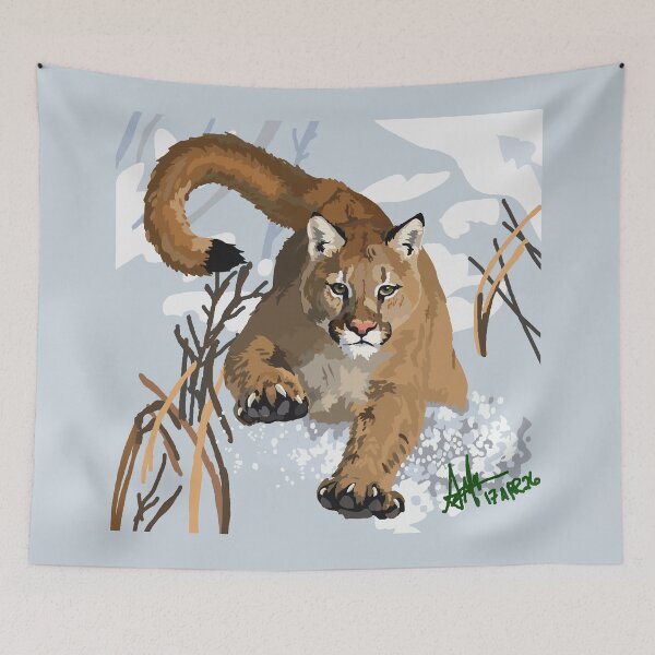 Item preview, Bounding Mountain Lion designed and sold by KlakkDrawsStuff.