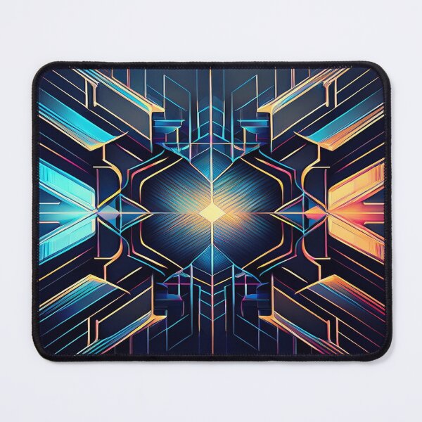 Item preview, Digital Neon Vortex – Abstract Geometric Synthwave Art Print designed and sold by AlgorithmiaArt.