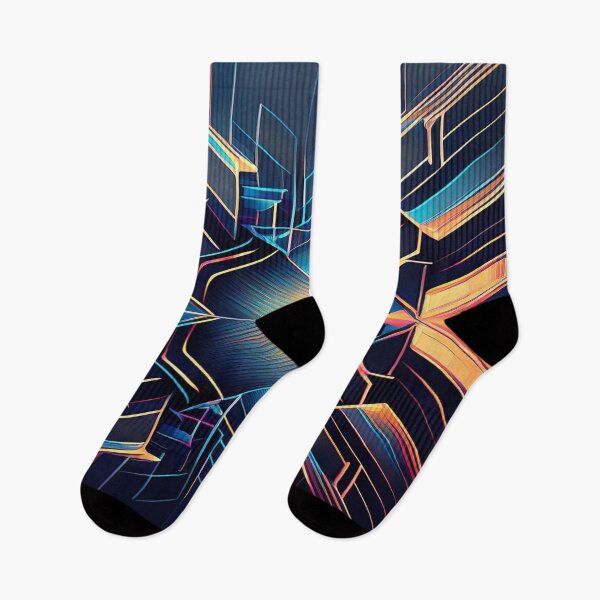 Item preview, Digital Neon Vortex – Abstract Geometric Synthwave Art Print designed and sold by AlgorithmiaArt.