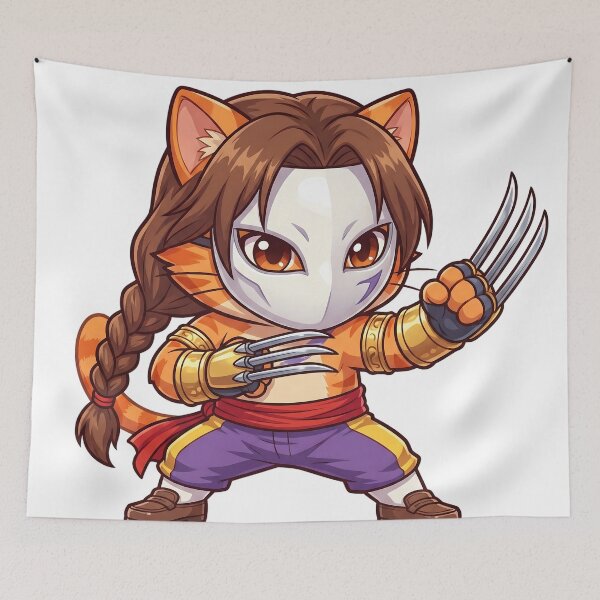 Item preview, Cute Clawed Fighter Cat Kawaii Style designed and sold by CuteKats.