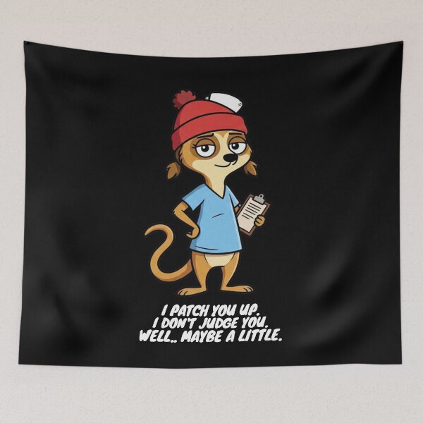 Item preview, Funny Nurse Meerkat - Sarcastic 90s Cartoon Retro Style designed and sold by mAXiBoOM.