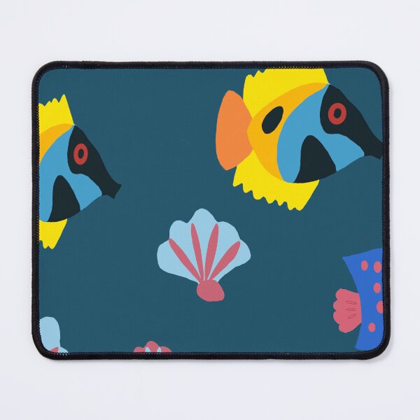 Item preview, Colorful Tropical Fish and Shells (Blue) designed and sold by Designs by Sara Felton.