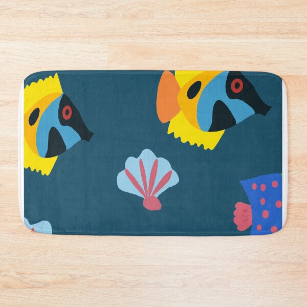 Item preview, Colorful Tropical Fish and Shells (Blue) designed and sold by Designs by Sara Felton.