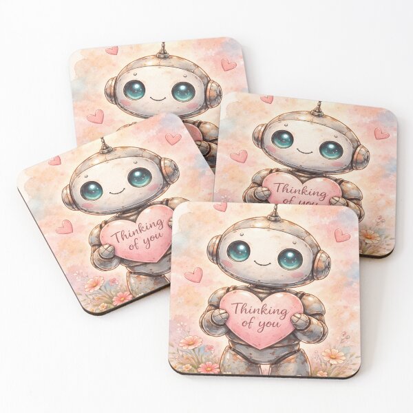 Item preview, Thinking of You – Sweet Robot Heart Card designed and sold by Kimberly Palmer.