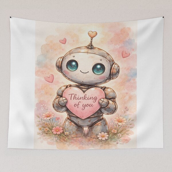 Item preview, Thinking of You – Sweet Robot Heart Card designed and sold by Kimberly Palmer.