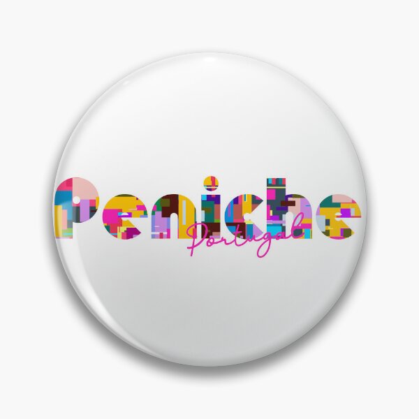 Item preview, Peniche, Portugal, Vibrant Abstract City Typography Art designed and sold by Wanderful-roads.