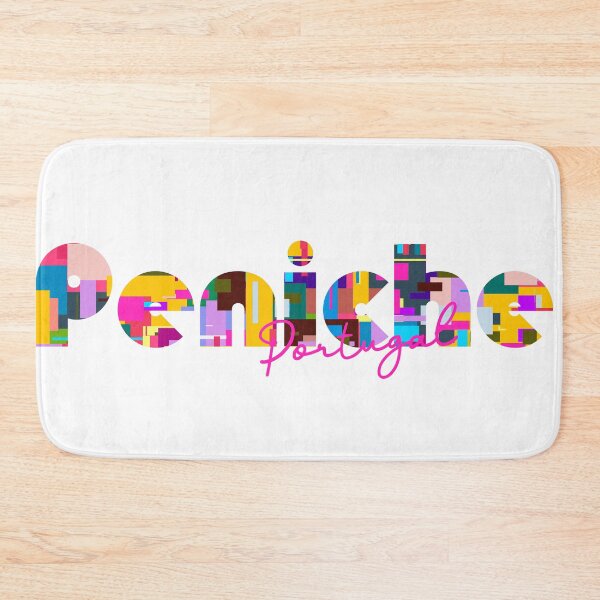 Item preview, Peniche, Portugal, Vibrant Abstract City Typography Art designed and sold by Wanderful-roads.