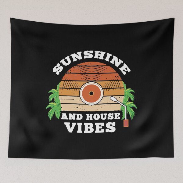 Item preview, Sunshine and House Vibes Retro Sunset Vinyl Record Design Summer Music Aesthetic designed and sold by Dmetalx Art Apparel.
