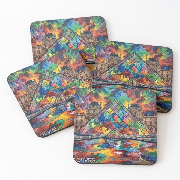 Item preview, Louvre Museum Paris Colorful Acrylic Pour Palette Knife Art designed and sold by GymTanLaundry.
