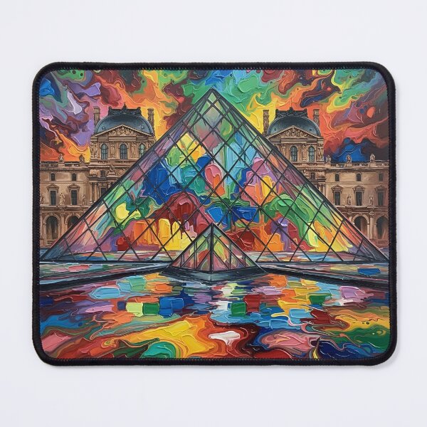 Item preview, Louvre Museum Paris Colorful Acrylic Pour Palette Knife Art designed and sold by GymTanLaundry.