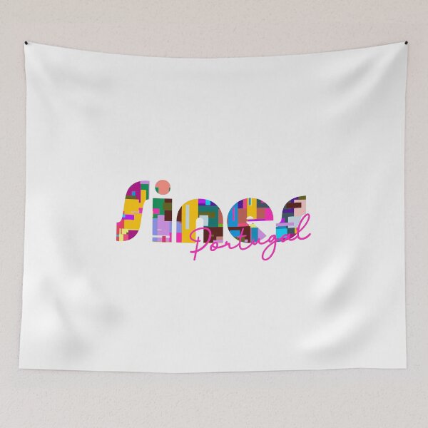 Item preview, Sines, Portugal, Vibrant Abstract City Typography Art designed and sold by Wanderful-roads.