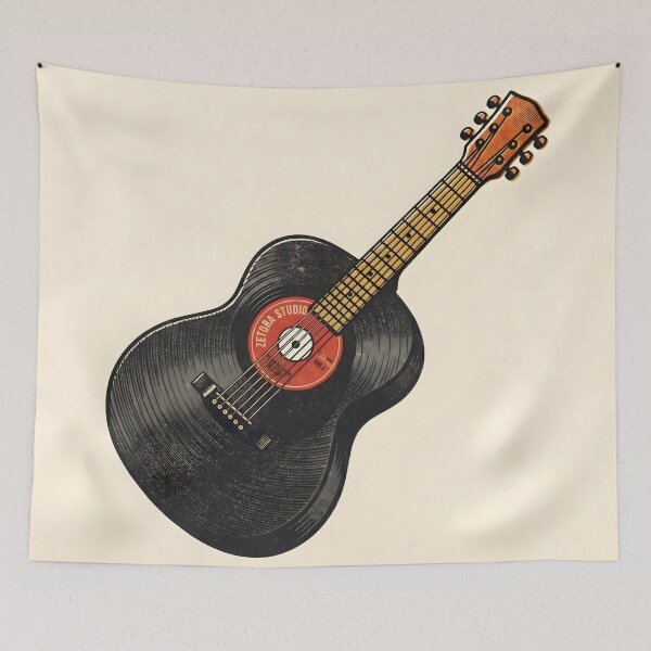 Item preview, Acoustic Guitar Vinyl Record Anatomy designed and sold by ZETORA Studio.
