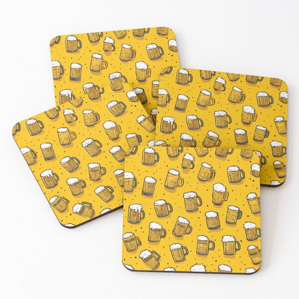Item preview, Cartoon Beer Mugs Frothy Ale Drinker Pattern designed and sold by NicolasGlowArt.