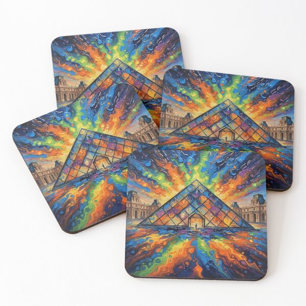 Item preview, Louvre Museum Paris Colorful Acrylic Pour Palette Knife Art designed and sold by GymTanLaundry.