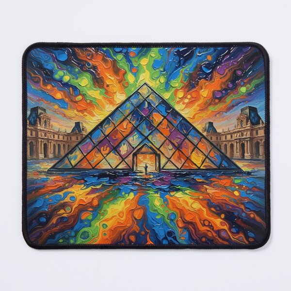Item preview, Louvre Museum Paris Colorful Acrylic Pour Palette Knife Art designed and sold by GymTanLaundry.