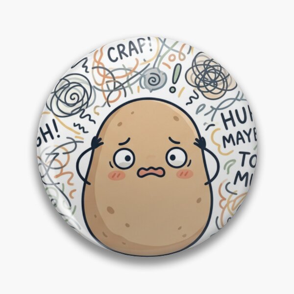 Item preview, Funny Overthinking Potato – Cute Anxiety & Mental Chaos Cartoon designed and sold by DeV11.