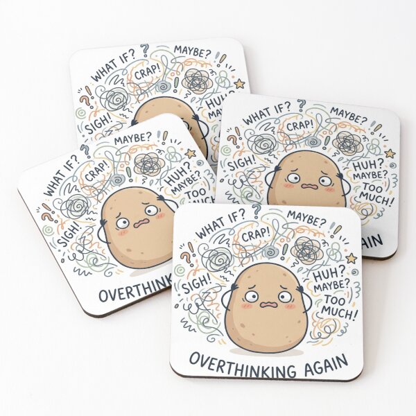 Item preview, Funny Overthinking Potato – Cute Anxiety & Mental Chaos Cartoon designed and sold by DeV11.