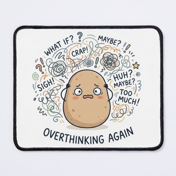 Item preview, Funny Overthinking Potato – Cute Anxiety & Mental Chaos Cartoon designed and sold by DeV11.