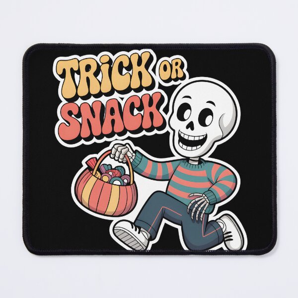 Item preview, Trick or Snack - Groovy Skeleton Running With Candy Basket designed and sold by Raw Tigers.