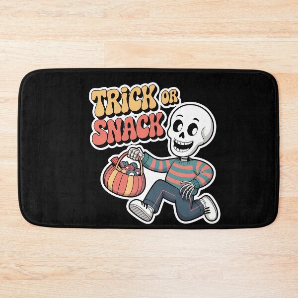 Item preview, Trick or Snack - Groovy Skeleton Running With Candy Basket designed and sold by Raw Tigers.
