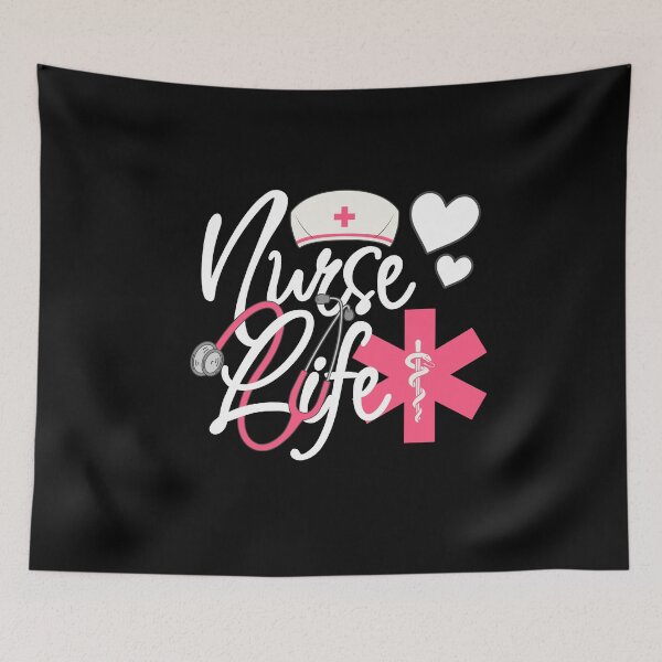 Artikelvorschau, Nurse Life Typografie Design – Süßes Pinkes Stethoskop & Medizinisches Symbol Geschenk für Krankenschwestern entworfen und verkauft von EichStore.