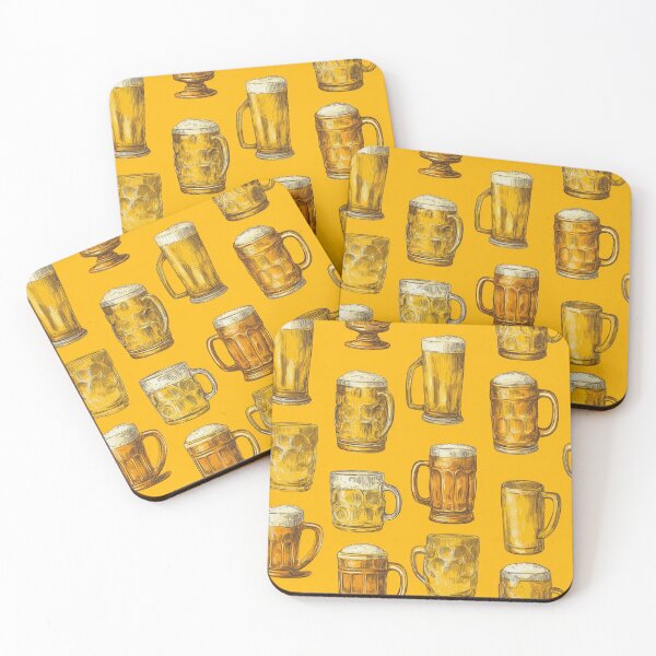 Item preview, Vintage Beer Mugs Pattern Oktoberfest Brew designed and sold by NicolasGlowArt.