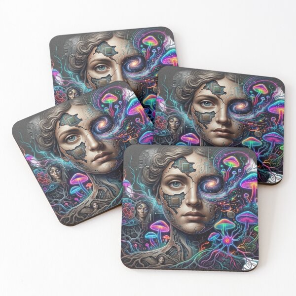 Item preview, Cybernetic Renaissance - Surreal Tech Goddess Art designed and sold by AetherEcho.