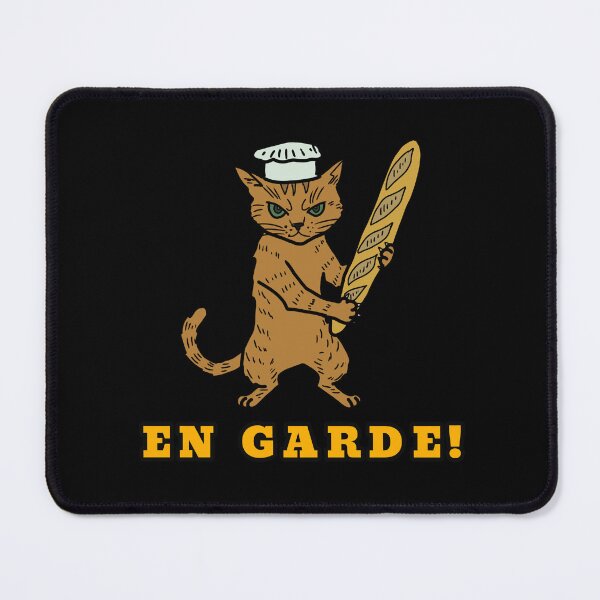 Item preview, ​En Garde! Funny Baker Cat with Baguette designed and sold by LeshanArtUA.