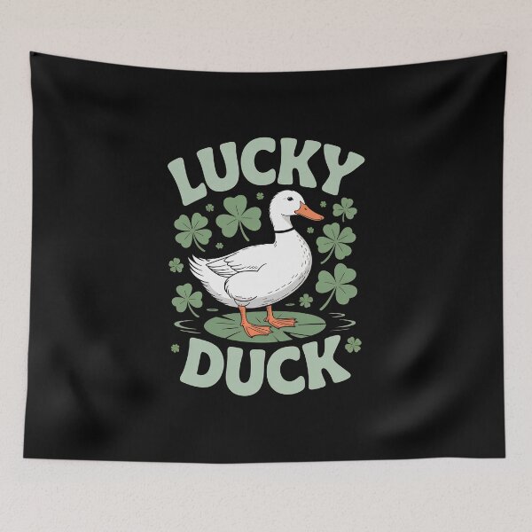 Item preview, Lucky Duck Cute St Patricks Day Duck Shamrock Irish Gift Design designed and sold by ArcticFoxStudio.