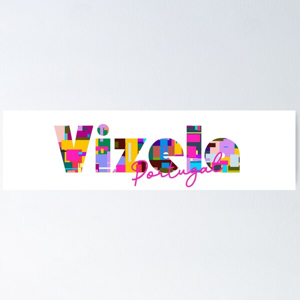 Item preview, Vizela, Portugal, Vibrant Abstract City Typography Art designed and sold by Wanderful-roads.