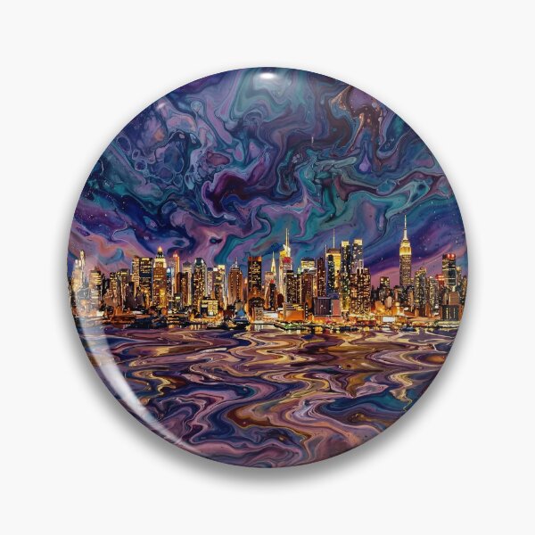 Artikelvorschau, Manhattan Skyline – Farbenfrohe Acryl-Gießkunst mit Spachteltechnik entworfen und verkauft von GymTanLaundry.