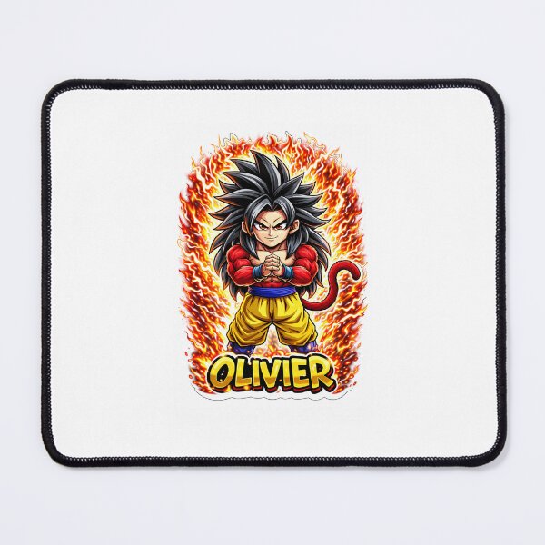Item preview, Olivier Name Sticker – Chibi Warrior Super Saiyan 4 Flames designed and sold by StickerPrénom.