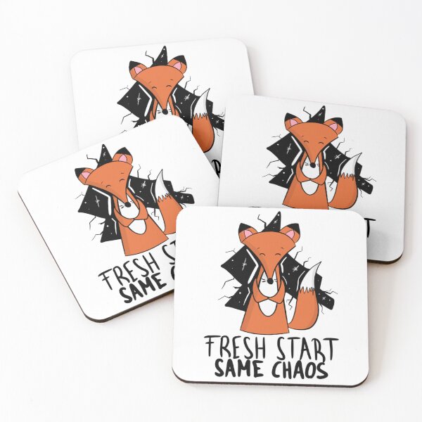 Item preview, Fresh Start Same Chaos Cute Fox Neurodivergent ADHD Humor designed and sold by DesignFreakArt.