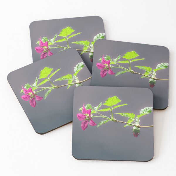 Item preview, Salmonberry blossom against soft background designed and sold by lisavonbiela.