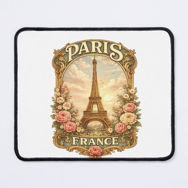 Item preview, Paris France Eiffel Tower Vintage Floral Aesthetic Design designed and sold by ustylelab.