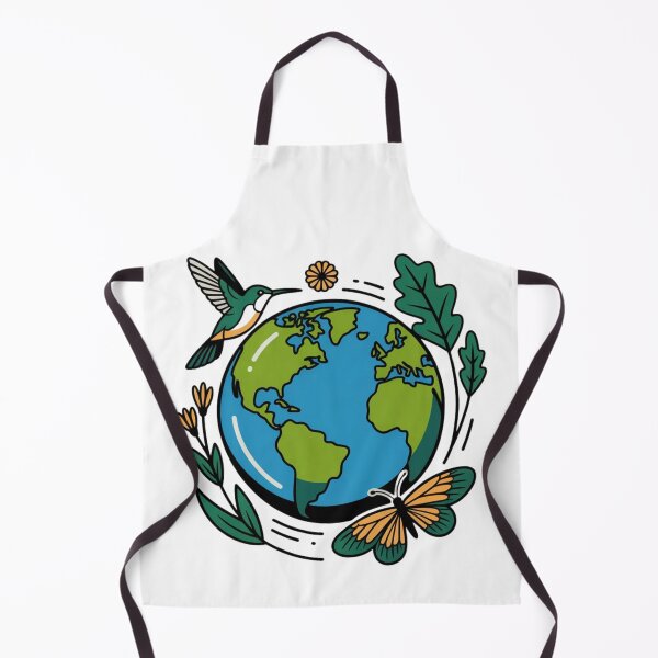 Item preview, Earth Day Every Day T-Shirt - Nature Planet Globe with Butterfly and Hummingbird Tee designed and sold by MerchlyMike.