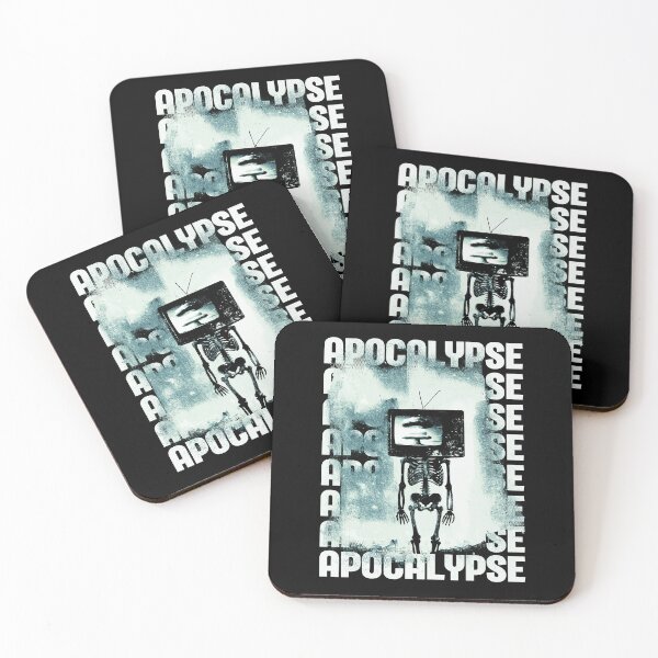 Item preview, Apocalypse - Grunge Dystopian Skeleton TV Nuclear Explosion designed and sold by AnAzArt.
