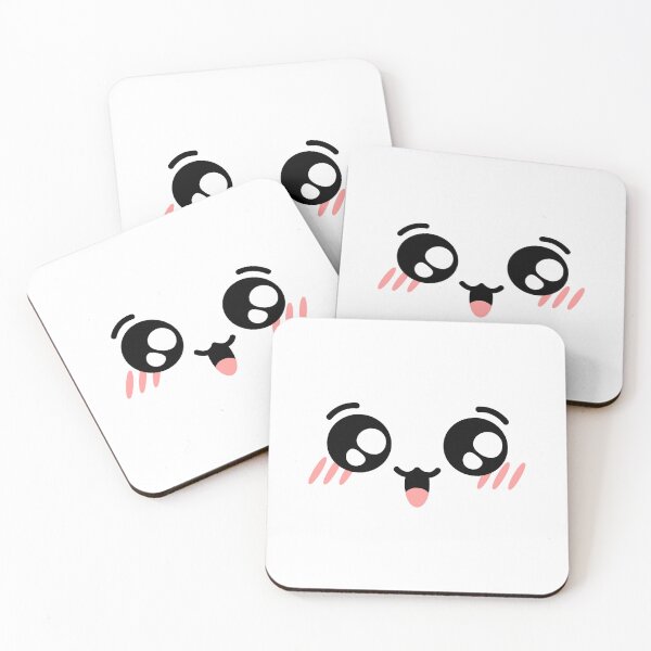 Item preview, Cute kawaii blushing smiling joyful face designed and sold by BlushyPrint.