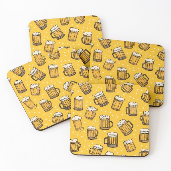 Item preview, Cartoon Beer Mugs Pattern Brew Drinker Design designed and sold by NicolasGlowArt.