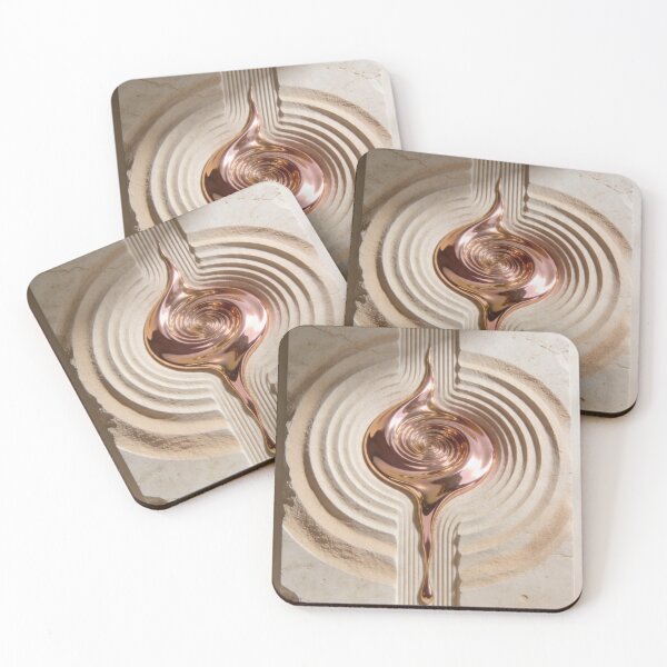 Item preview, Zen Fusion Vortex - Luxury 3D Rose Gold & Carved Stone Relief designed and sold by sana designer.