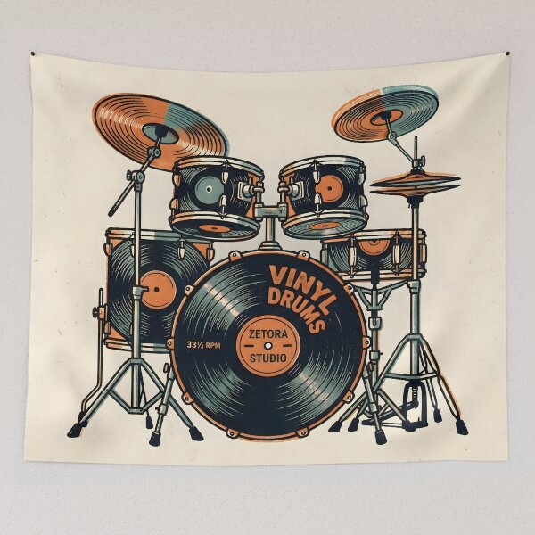 Item preview, Vinyl Record Drum Kit Anatomy designed and sold by ZETORA Studio.
