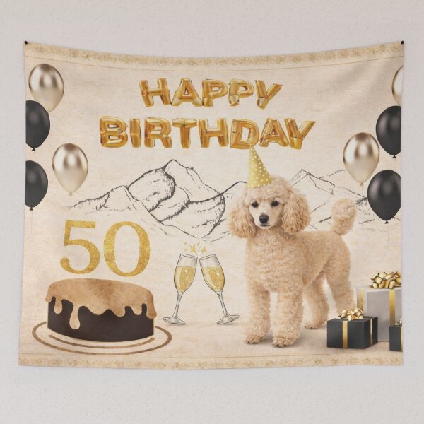 Item preview, Poodle Happy Birthday Card designed and sold by GivingJoy.