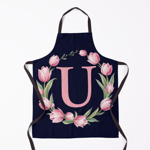 Item preview, Letter U Floral Monogram with Pink Tulips designed and sold by roxysnextgenart.