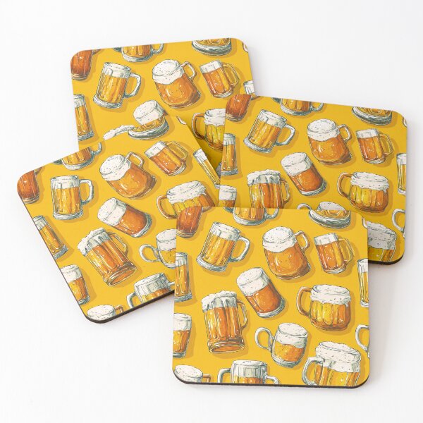Item preview, Frothy Beer Mugs Pattern Ale Lager Drinker designed and sold by NicolasGlowArt.