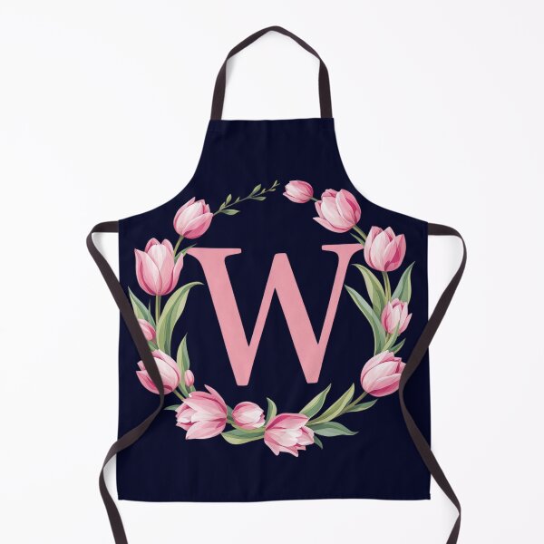 Item preview, Letter W Floral Monogram with Pink Tulips designed and sold by roxysnextgenart.