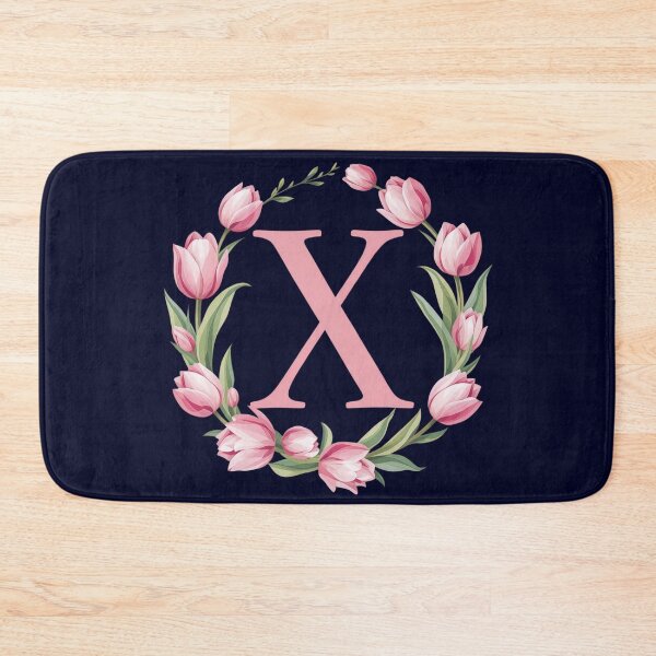 Item preview, Letter X Floral Monogram with Pink Tulips designed and sold by roxysnextgenart.